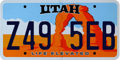UT license plate Z495EB