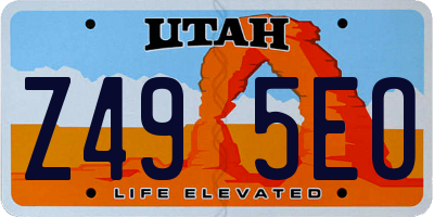 UT license plate Z495EO