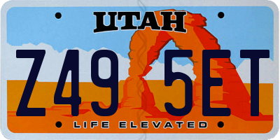UT license plate Z495ET