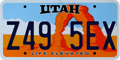 UT license plate Z495EX