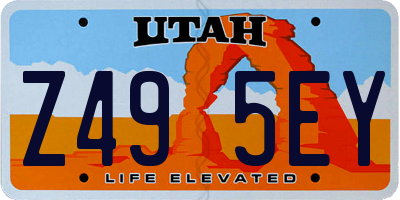 UT license plate Z495EY