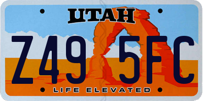UT license plate Z495FC