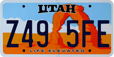 UT license plate Z495FE