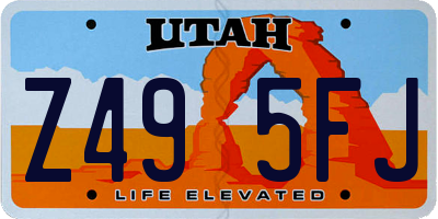 UT license plate Z495FJ