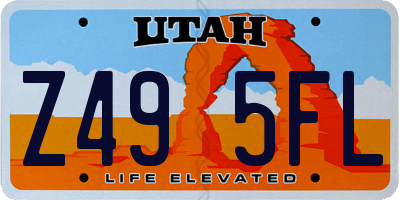 UT license plate Z495FL