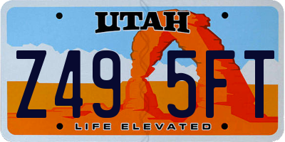 UT license plate Z495FT