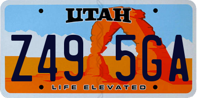 UT license plate Z495GA