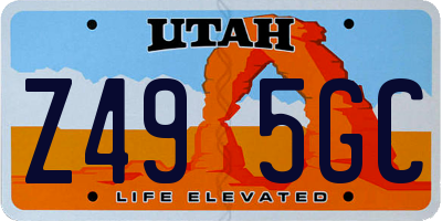 UT license plate Z495GC