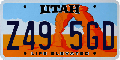 UT license plate Z495GD