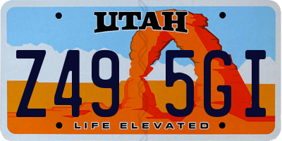 UT license plate Z495GI
