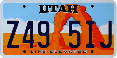 UT license plate Z495IJ