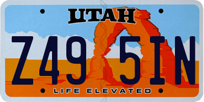 UT license plate Z495IN