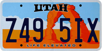 UT license plate Z495IX