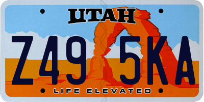 UT license plate Z495KA