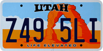 UT license plate Z495LI