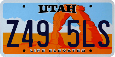 UT license plate Z495LS