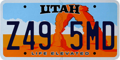 UT license plate Z495MD