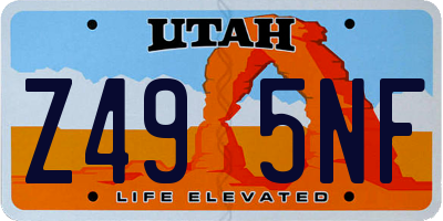 UT license plate Z495NF