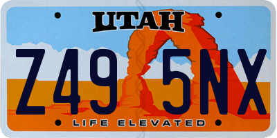 UT license plate Z495NX