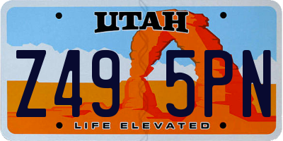 UT license plate Z495PN