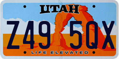 UT license plate Z495QX