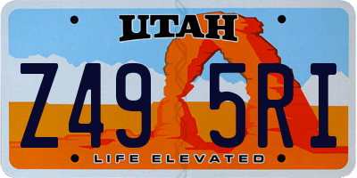 UT license plate Z495RI
