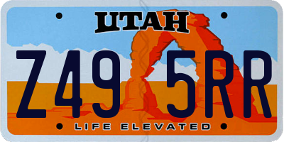 UT license plate Z495RR