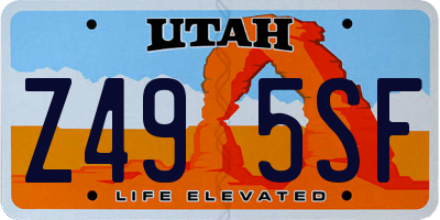 UT license plate Z495SF