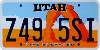 UT license plate Z495SI