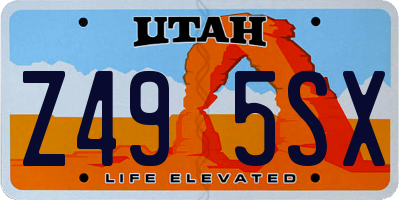 UT license plate Z495SX