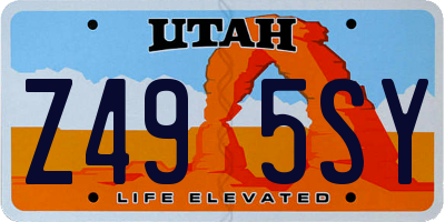 UT license plate Z495SY