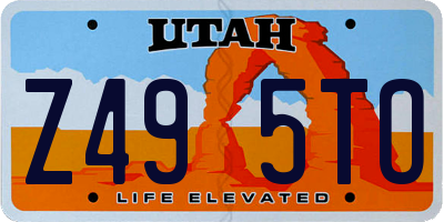UT license plate Z495TO