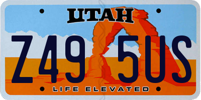 UT license plate Z495US