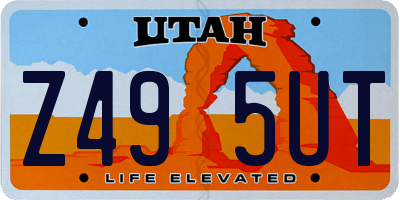 UT license plate Z495UT