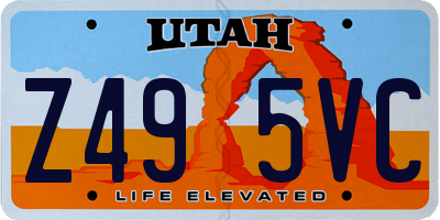 UT license plate Z495VC