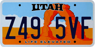 UT license plate Z495VF