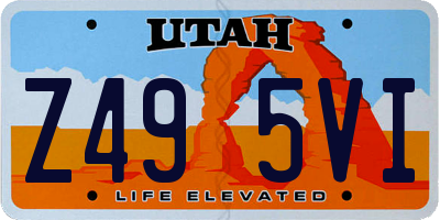UT license plate Z495VI