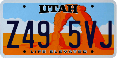 UT license plate Z495VJ