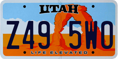 UT license plate Z495WO