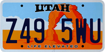 UT license plate Z495WU