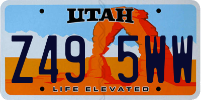 UT license plate Z495WW