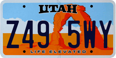 UT license plate Z495WY