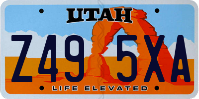 UT license plate Z495XA