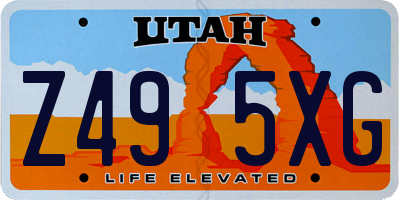 UT license plate Z495XG