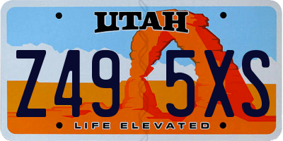 UT license plate Z495XS