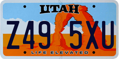 UT license plate Z495XU