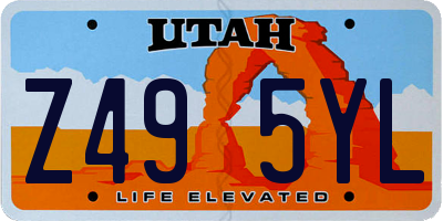 UT license plate Z495YL