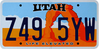 UT license plate Z495YW