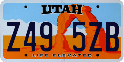 UT license plate Z495ZB