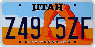 UT license plate Z495ZF